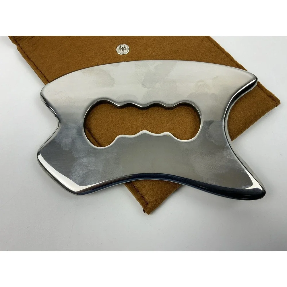 Peegaqio Stainless Steel Gua Sha Scraping Massage Tool‎ w Pouch NEW